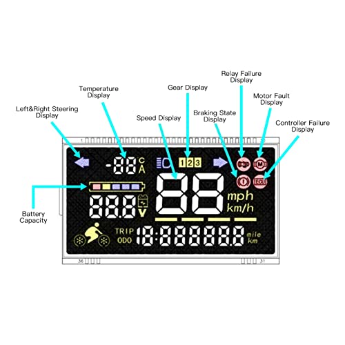 KGDUYH Scooter eléctrico Pantalla de visualización + 36V Placa Base Controlador Controlador Skateboard Accesorios de reemplazo for Kugoo S1 S2 S3 para Scooter (Color : Display Screen)