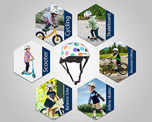 KIDDIMOTO Casco Bicicleta Completamente Ajustabl - Bici Casco para Infantil y Niños para Patinete, Ciclismo, Scooter, Bicicleta de Equilibrio y Monopatin - Cómico - S (48-53cm)
