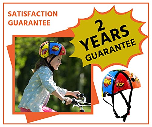 KIDDIMOTO Casco Bicicleta Completamente Ajustabl - Bici Casco para Infantil y Niños para Patinete, Ciclismo, Scooter, Bicicleta de Equilibrio y Monopatin - Cómico - S (48-53cm)