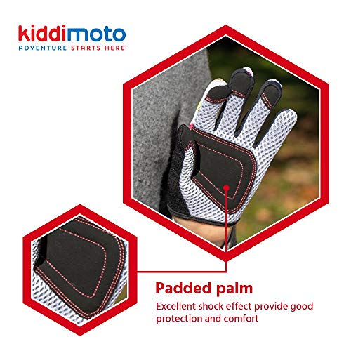 KIDDIMOTO - Guantes de ciclismo para niños, diseño de perro pastel, 2 a 5 años