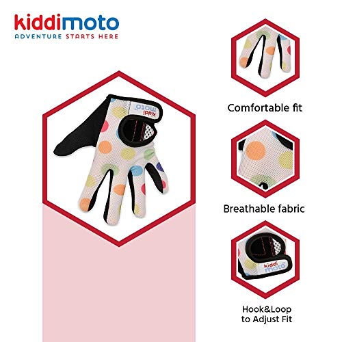 KIDDIMOTO - Guantes de ciclismo para niños, diseño de perro pastel, 2 a 5 años