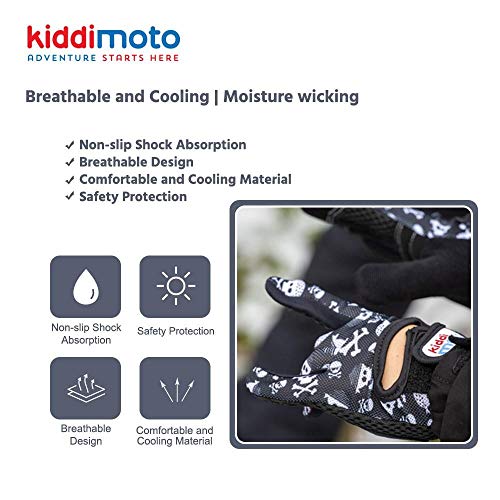 KIDDIMOTO Guantes de ciclismo para niños – para bicicleta de niños, bicicleta de equilibrio, scooter y monopatín (guantes para niños) | Disponible en diferentes tamaños y diseños