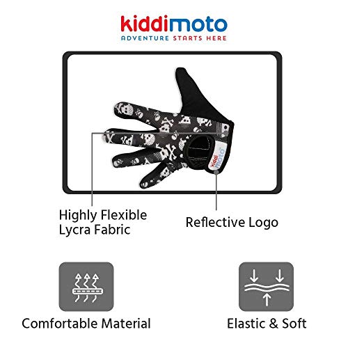 KIDDIMOTO Guantes de ciclismo para niños – para bicicleta de niños, bicicleta de equilibrio, scooter y monopatín (guantes para niños) | Disponible en diferentes tamaños y diseños