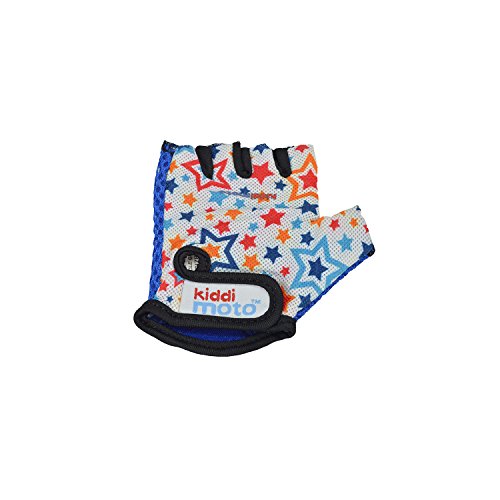 Kiddimoto Guantes de Ciclismo sin Dedos para Infantil (niñas y niños) - Bicicleta, MTB, BMX, Carretera, Montaña - Estrellas - Talla: S (2-5 años)