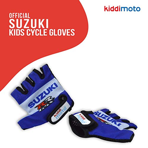 KIDDIMOTO Suzuki - Guantes de Ciclismo para niños, Transpirables, duraderos y cómodos, Antideslizantes para Bicicletas, y patinetas para niños, Disponibles en Diferentes diseños y tamaños (pequeño)