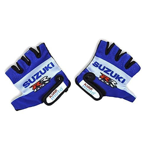 KIDDIMOTO Suzuki - Guantes de Ciclismo para niños, Transpirables, duraderos y cómodos, Antideslizantes para Bicicletas, y patinetas para niños, Disponibles en Diferentes diseños y tamaños (pequeño)