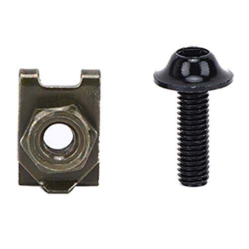 KIMISS 10x M5 Kit de pernos del cuerpo del carenado de la motocicleta Tornillo Spire Speed ​​Fastener Tuerca de sujeción Tuerca de montaje Tornillos de fijación(Negro)