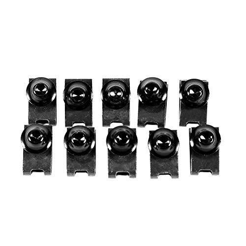 KIMISS 10x M5 Kit de pernos del cuerpo del carenado de la motocicleta Tornillo Spire Speed ​​Fastener Tuerca de sujeción Tuerca de montaje Tornillos de fijación(Negro)