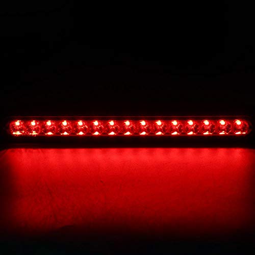 KIMISS Barra de luz LED , 10-30V 15LEDs Luz trasera del camión Luces de parada de montaje alto Indicador de señal de giro Lámpara de freno(rojo)
