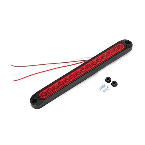 KIMISS Barra de luz LED , 10-30V 15LEDs Luz trasera del camión Luces de parada de montaje alto Indicador de señal de giro Lámpara de freno(rojo)