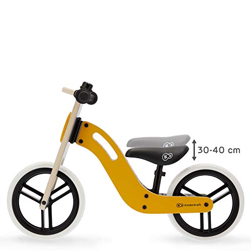 Kinderkraft Bicicleta sin Pedales UNIQ, Ligera, de Madera, 2+ Años, Miel