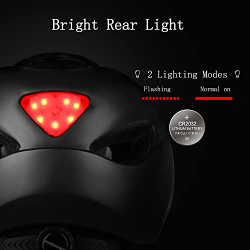 KINGLEAD Casco Bicicleta Adulto Casco de Bicicleta Hombre Mujer con Luz LED Casco Bicicleta de Montaña Casco Bici Carretera Urbana con Certificado CE Superligero MTB Casco Ciclismo Ajustable 57-62CM