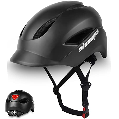 KINGLEAD Casco Bicicleta Adulto Casco de Bicicleta Hombre Mujer con Luz LED Casco Bicicleta de Montaña Casco Bici Carretera Urbana con Certificado CE Superligero MTB Casco Ciclismo Ajustable 57-62CM