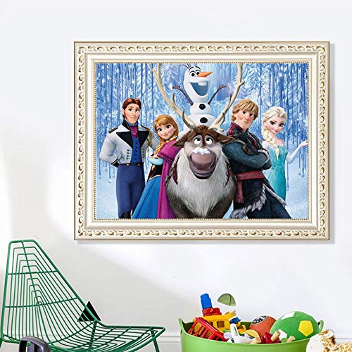 Kingspa 12''x16 '' Dibujos animados Familia Frozen Pintura de diamante Cuadrado completo Bordado de imitación Artesanía Adultos Niños Kits por números Punto de cruz para decoración