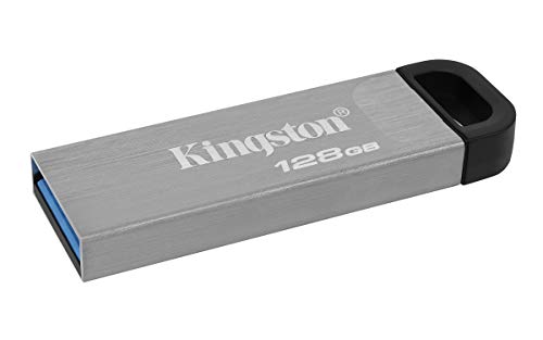 Kingston DataTraveler Kyson Unidad Flash USB3.2, 128GB-con Elegante Carcasa metálica sin capuchón