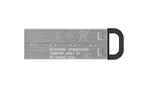 Kingston DataTraveler Kyson Unidad Flash USB3.2, 128GB-con Elegante Carcasa metálica sin capuchón