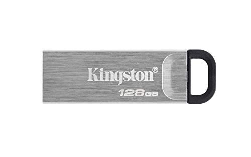 Kingston DataTraveler Kyson Unidad Flash USB3.2, 128GB-con Elegante Carcasa metálica sin capuchón