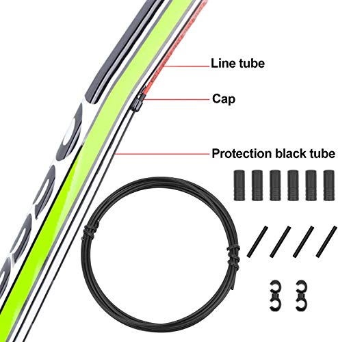 Kit de Cables de desviador de Bicicleta, Juego de Carcasa de Cable de Cambio de Bicicleta para Shimano Sram/Bicicleta de Carretera MTB, Kit de reemplazo de Cable de desviador (Azul)
