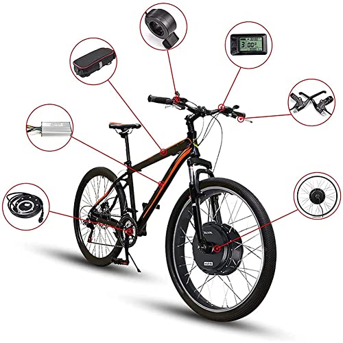 Kit de ConversióN de Bicicleta E de Rueda Delantera de 20"/24"/26"/27.5"/28"/29"/700c Motor de Buje Delantera Kit de ConversióN de Bicicleta EléCtrica Ebike con Pantalla Lcd