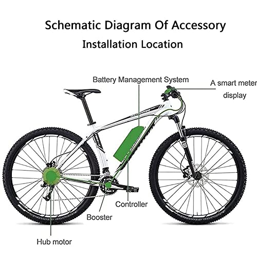 Kit De ConversióN De Bicicleta EléCtrica De Rueda Trasera De 20"/ 24" / 26"/ 27.5" / 28"/ 29" / 700c con Pantalla Lcd Kit De ConversióN De Motor De Buje Trasero De Cubo Bicicleta EléCtrica