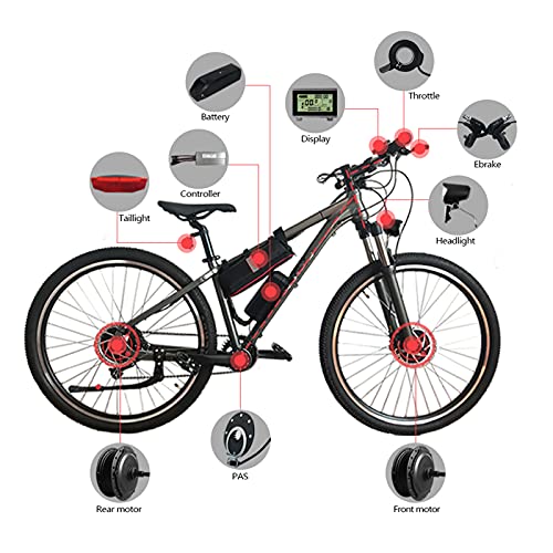 Kit De Conversión De Rueda Trasera De Bicicleta Eléctrica De 48 V 1000 W, Motor De Cubo De 26 Pulgadas, Rueda Delantera, Kit De Conversión De Bicicleta Eléctrica Eléctrica Resistente Al Agua Con Medid