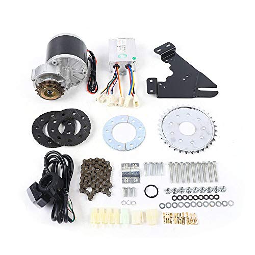 Kit de conversión para bicicleta eléctrica DIY, motor de cepillo de 36 V CC 350 W con rueda libre, kit de conversión de bicicleta eléctrica.