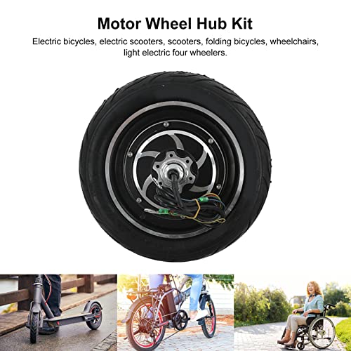 Kit de Cubo de Rueda de Motor, Motor de Cubo de Rueda Y Controlador de Instrumentos Caucho + Aleación de Aluminio 12a 48V para Scooters Eléctricos para Bicicletas Eléctricas para Sillas de