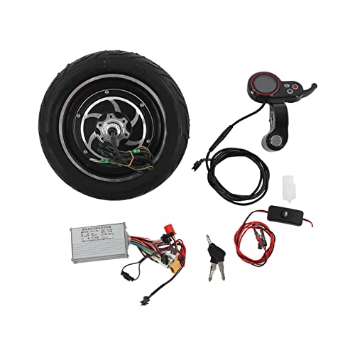 Kit de Cubo de Rueda de Motor, Motor de Cubo de Rueda Y Controlador de Instrumentos Caucho + Aleación de Aluminio 12a 48V para Scooters Eléctricos para Bicicletas Eléctricas para Sillas de