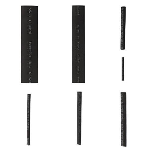 Kit de tubos termorretráctiles de 7 tamaños, color negro, aislamiento de doble pared, tubo termorretráctil, funda de cable eléctrico para coche, con caja de plástico, 7 tamaños