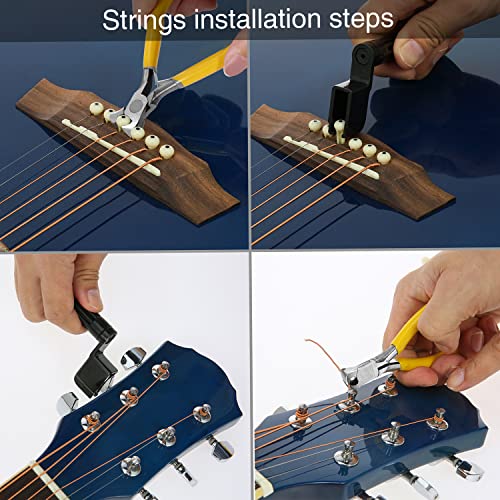 Kit Herramientas Guitarra Eléctrica,Kit de Herramientas de Limpieza,Mantenimiento de Reparación de Guitarra para Ukelele Banjo Bajo