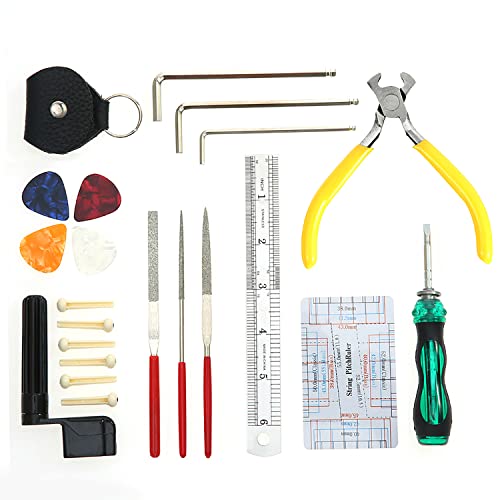 Kit Herramientas Guitarra Eléctrica,Kit de Herramientas de Limpieza,Mantenimiento de Reparación de Guitarra para Ukelele Banjo Bajo