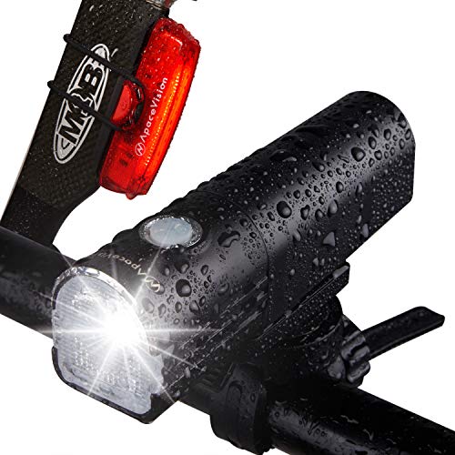 Kit Luz Bicicleta Delantera GlareFX Pro800 Recargable USB - Potente Combinación de Foco Delantero y Luz Trasera de Bicicleta LED - Luces MTB o Carretera de 800 Lúmenes Super Brillantes IPX6