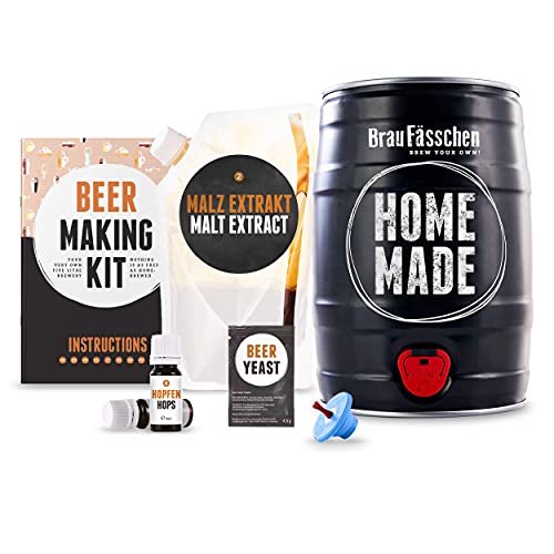 Kit para elaborar Cerveza Artesana Lager en Casa - Producto de Alemania - Disfruta tu cerveza en sólo 7 días - Brewbarrel Braufässchen - Regalos para Hombres