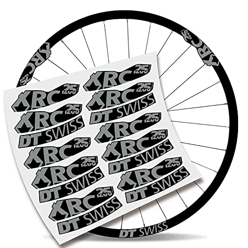 Kit Pegatinas Bicicleta Stickers LLANTA DT Swiss XRC 25 1200 29" MTB BTT B (Gris Claro)
