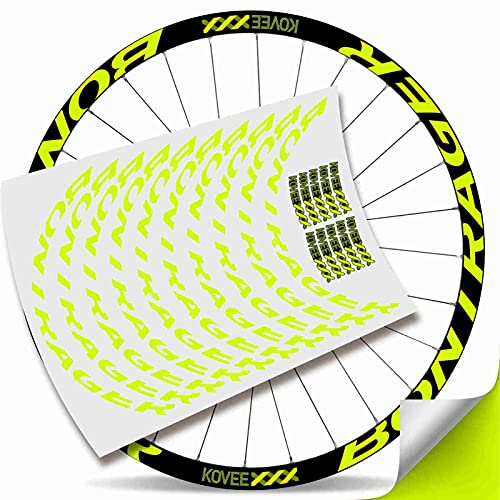 Kit Pegatinas Bicicleta Stickers LLANTA Mavic Crossmax Pro Carbon 29" BTT MTB Bike (Amarillo Fluor)