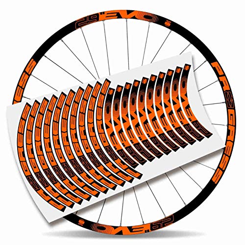 Kit Pegatinas Bicicleta Stickers LLANTA Rim Progress EVO 29" MTB BTT B (Naranja)