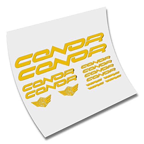 KIT - PEGATINAS - STICKERS - VINILO -LAMINA-PACK- BICICLETA - BIKE - CONOR - MTB CORTE (Amarillo)