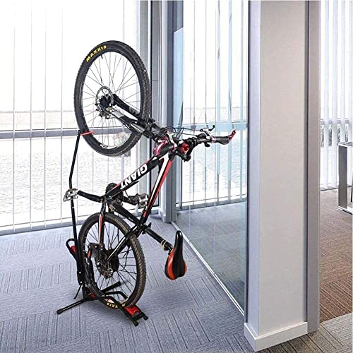 Kit Soporte Aparcamiento bicicletas+Funda bici,cuelga y aparca horizontal y vertical.Cubre y ahorra espacio con el aparca bicicletas portatil suelo en casa,salón,patio,garage,trastero taller.