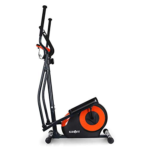 KLAR FIT Klarfit Ellifit FX 250 - Bicicleta Elíptica para casa, Bici de Cardio 8 resistencias, Ordenador de Entrenamiento, Pulsómetro, Soportes Antideslizantes, hasta 110 kg, Set de Montaje