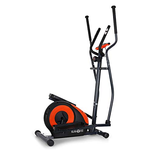 KLAR FIT Klarfit Ellifit FX 250 - Bicicleta Elíptica para casa, Bici de Cardio 8 resistencias, Ordenador de Entrenamiento, Pulsómetro, Soportes Antideslizantes, hasta 110 kg, Set de Montaje