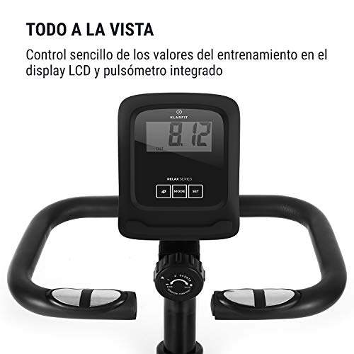 KLAR FIT Klarfit Relaxbike 6.0 SE Bicicleta reclinada - Bicicleta estática, Volante de inercia de 12 kg, Resistencia magnética de 8 Niveles, Soporte para Tablet, Silencioso, hasta 100 kg, Verde