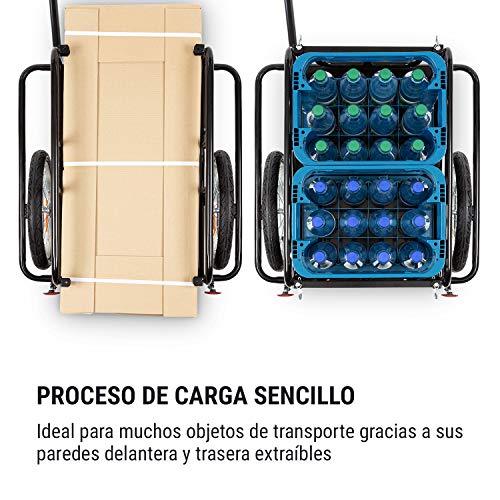 Klarfit OX - Remolque de bicicleta, Superficie de 42 x 65 cm, 65 litros, 2 cajas de bebidas, Resiste 40 kg de carga, Plegable, Desmontable, Reflectores blanco y rojo, Estructura de acero, Negro