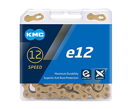KMC E12 Cadena para Bicicleta eléctrica de 12 velocidades, Unisex, Ti-N Gold, 130 Link