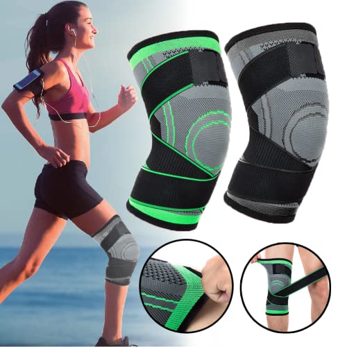 KNEE HERO Rodillera Deportiva NEGRA T/S de compresión Ajustables, Elástica, Transpirable Antideslizante, para dolor de rodilla y alivio de las articulaciones, recuperación de lesiones, Unisex