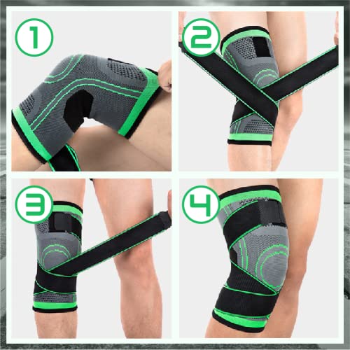 KNEE HERO Rodillera Deportiva NEGRA T/S de compresión Ajustables, Elástica, Transpirable Antideslizante, para dolor de rodilla y alivio de las articulaciones, recuperación de lesiones, Unisex