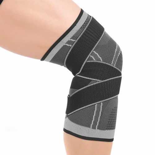 KNEE HERO Rodillera Deportiva NEGRA T/S de compresión Ajustables, Elástica, Transpirable Antideslizante, para dolor de rodilla y alivio de las articulaciones, recuperación de lesiones, Unisex