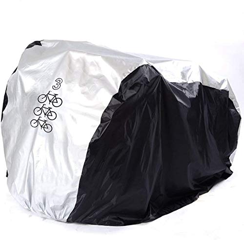 KOKOMALL Funda De Bici Impermeable Cubierta De Bicicleta Bloqueable Ligero Apto para Tres Bicicletas 200 x 105 x 110 CM