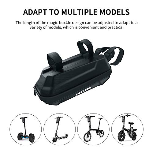 Konesky Scooter Electrico Bolsa Colgante de Manillar, Impermeable EVA Concha Dura Equilibrar Bolsa de Tubo Frontal Gran Capacidad Compatible con Xiaomi M365 Ninebot ES1/2/3/4 (3L-B)