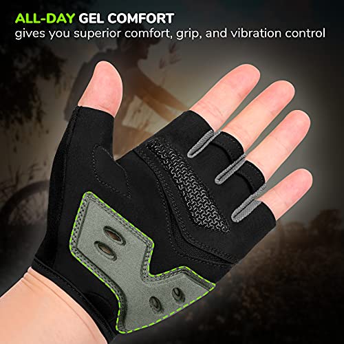 KONVINIT Guantes de Ciclismo,Medio Dedo Guantes Bicicleta,Guantes MTB Antideslizante Transpirable,Guantes Bicicleta Montaña para Hombres Mujeres