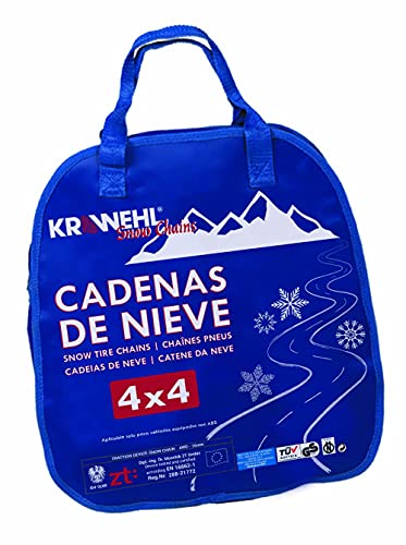 KRAWEHL Cadenas de Nieve Tipo Malla de Rombo Especiales para 4x4. Montaje Rápido con Aro Flexible. Antideslizantes, 2 Unidades. - 37